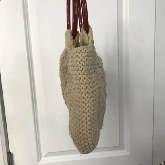 Vintage Knit Boho Round Handle Handbag Purse - Picture 7 of 12